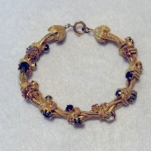 Vintage Germany Gold Tone Twist Chain Bracelet